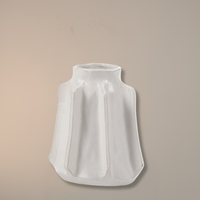 White Ribbed Vase