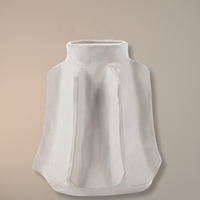 White Ribbed Vase